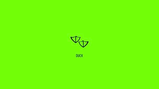 Duck steg ikon animation — Stockvideo