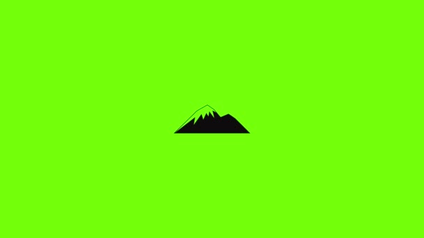 Climbing on mountain icon animation — Stock Video