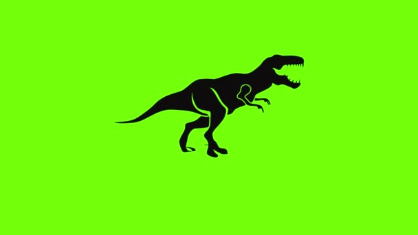 Animation zur Tyrannosaurus-Ikone — Stockvideo