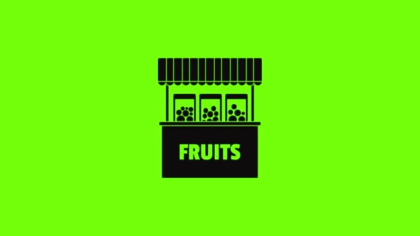 Frutas venta icono de animación — Vídeos de Stock