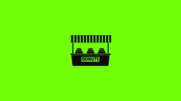Donuts selling icon animation — Stock Video