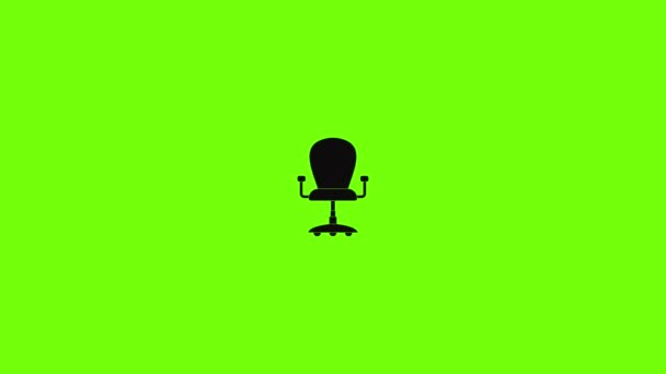 Lederen fauteuil pictogram animatie — Stockvideo