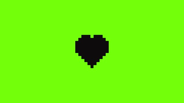 Pixel corazón icono de animación — Vídeos de Stock