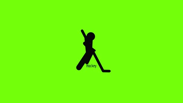 Hockey pictogram animatie — Stockvideo