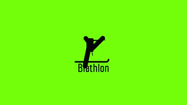 Biathlon icon animation — Stock Video
