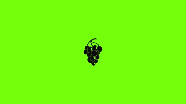 Dark grape icon animation — Stock Video