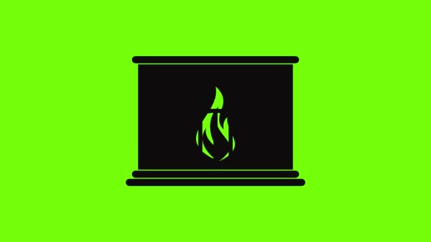 Fireplace icon animation — Stock Video