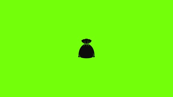 Money bag icon animation — Stock Video
