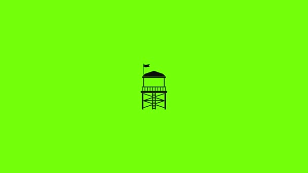 Rescue tower icon animation — Stock Video