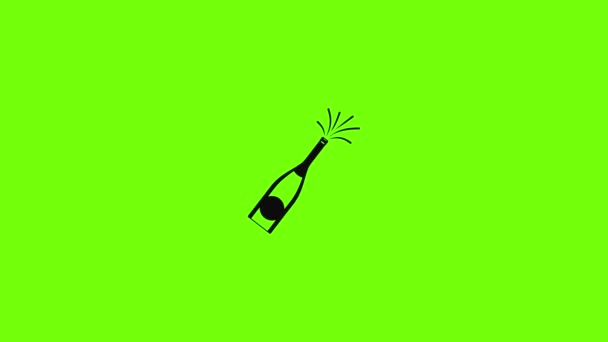 Bubble champagne pictogram animatie — Stockvideo