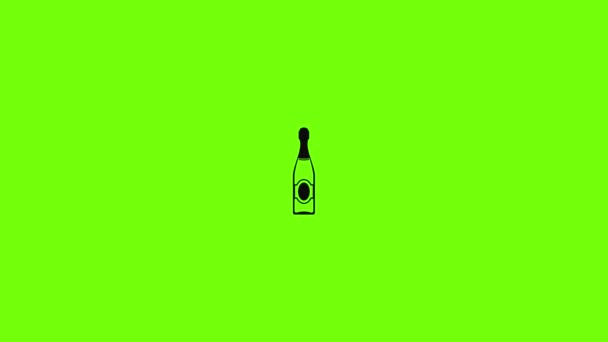 Dry champagne icon animation — Stock Video