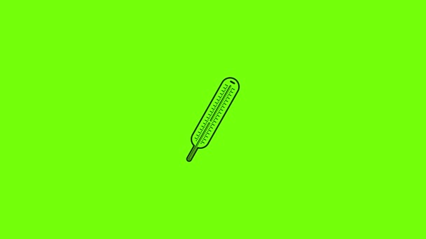 Kvicksilver termometer ikon animation — Stockvideo