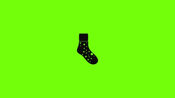 Animación de icono de calcetín esponjoso — Vídeo de stock