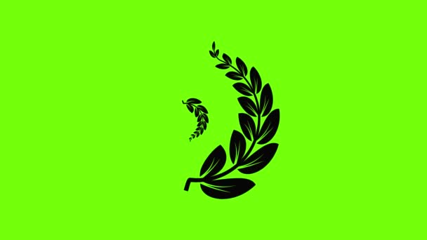 Leaf wreath icon animation — Stock Video