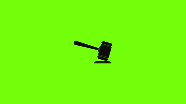 Juge gavel icône animation — Video