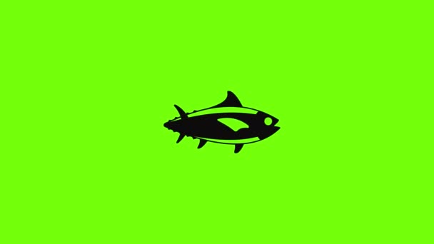 Tuna fish icon animation — Stock Video