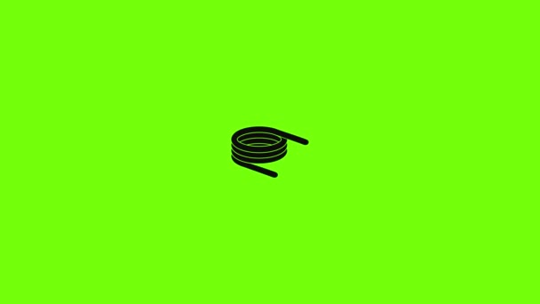 Animación de icono de bobina de resorte corto — Vídeo de stock