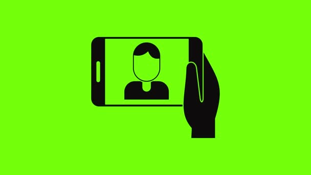 Man take a selfie phone icon animation — Stock video