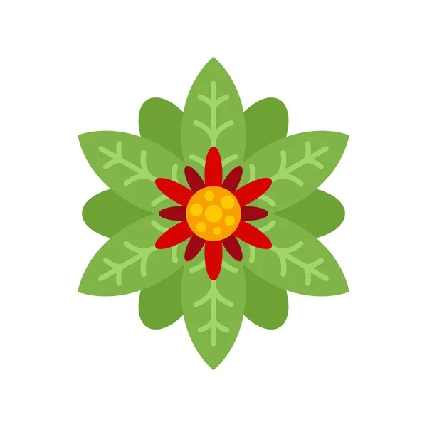 Poinsettia icône végétale plat vecteur isolé — Image vectorielle