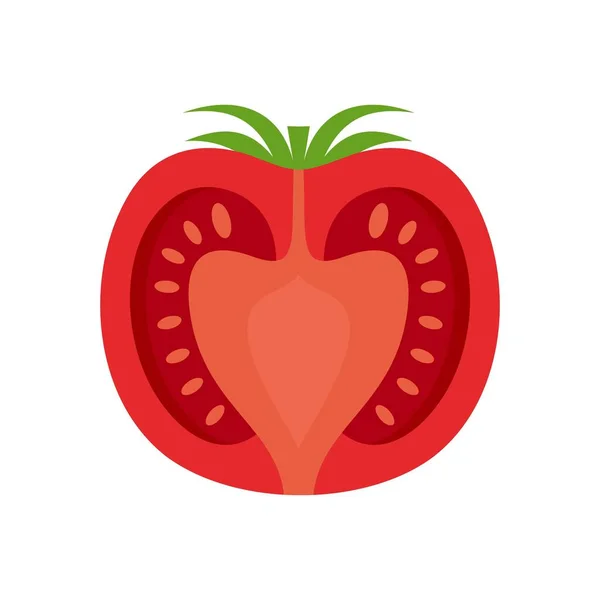 Icono mitad tomate plano aislado vector — Archivo Imágenes Vectoriales