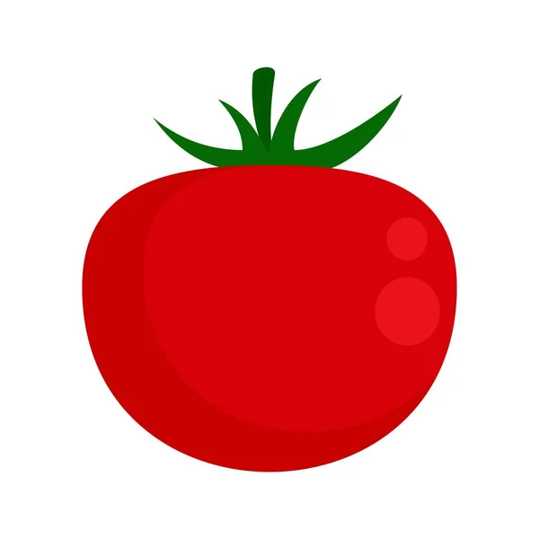 Ícone de tomate orgânico vetor isolado plano — Vetor de Stock