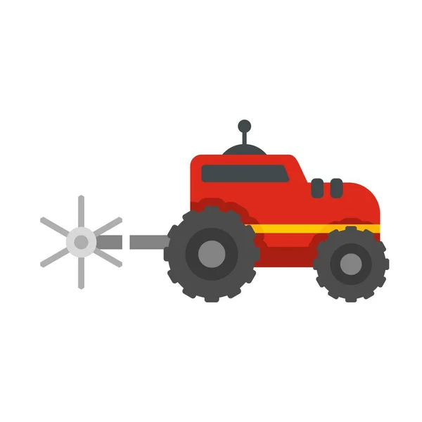 Icône tracteur agricole plat isolé vecteur — Image vectorielle