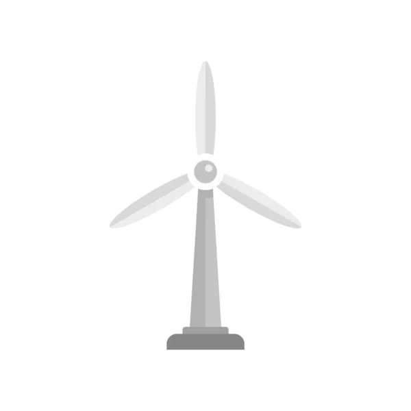 Плоский изолированный вектор значка ветряной турбины — стоковый вектор