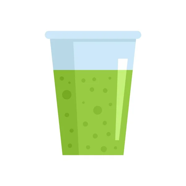 Icono de vidrio de jugo de apio plano aislado vector — Vector de stock