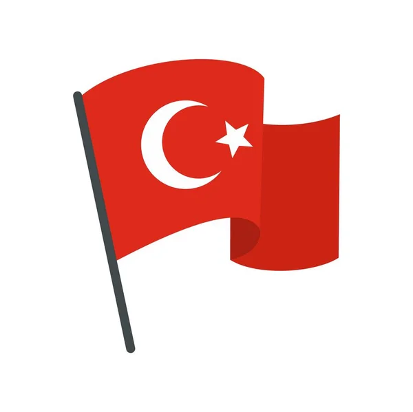 Turkey flag icon flat isolated vector — 스톡 벡터