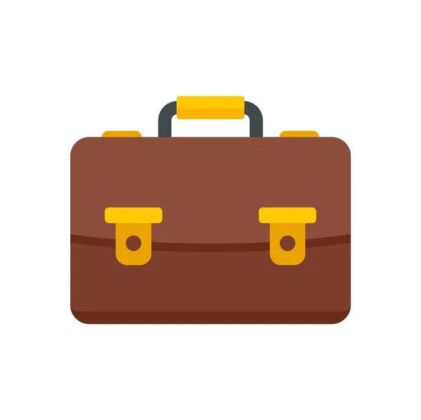 Tutor leather bag icon flat isolated vector — Stock Vector
