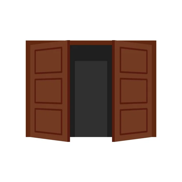 Open door icon flat isolated vector — 图库矢量图片