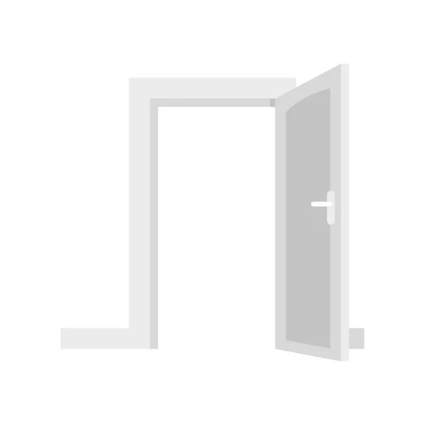 Open house door icon flat isolated vector — 스톡 벡터