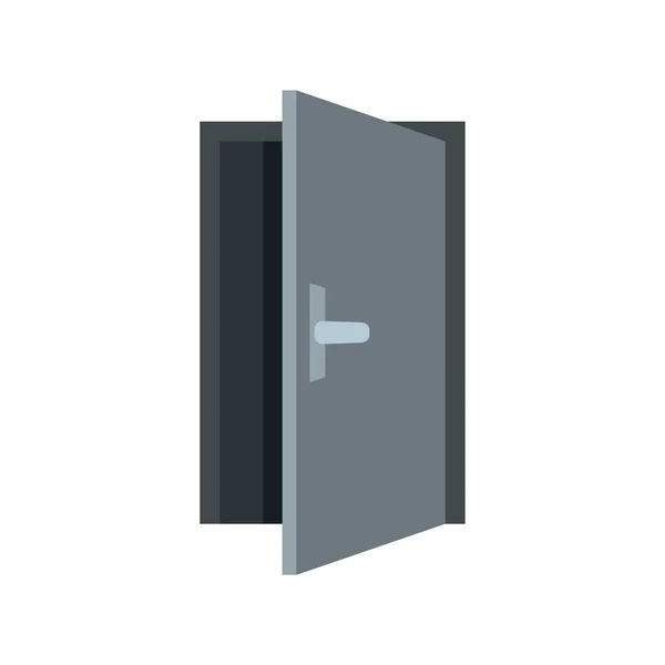 Stål öppen dörr ikon platt isolerad vektor — Stock vektor