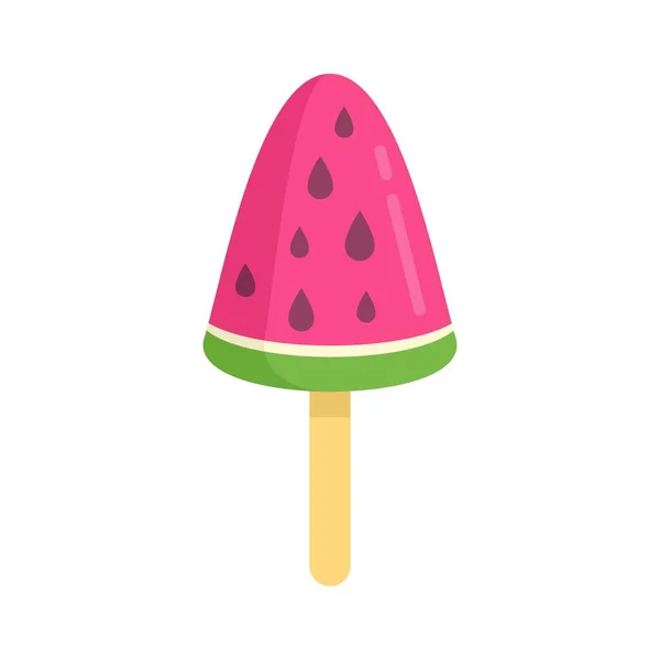 Helado de sandía icono plano aislado vector — Vector de stock