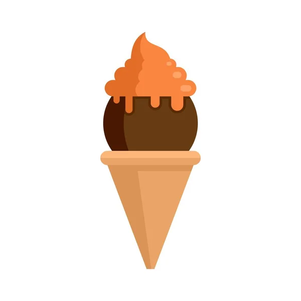 Tasty ice cream icon flat isolated vector — 스톡 벡터