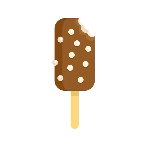 Chutná čokoládová ikona zmrzliny plochý izolovaný vektor — Stockový vektor