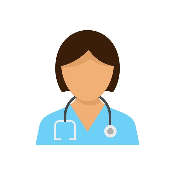 Enfermera sanitaria icono plano vector aislado — Archivo Imágenes Vectoriales