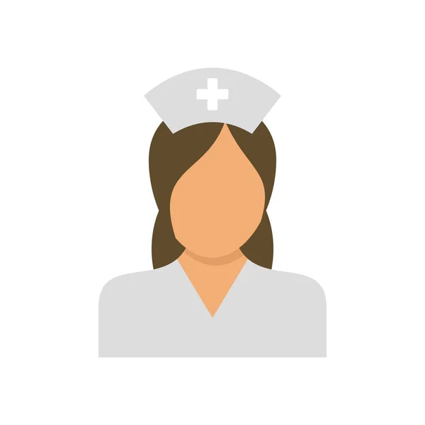 Ícone de enfermeira de equipe vetor isolado plano —  Vetores de Stock