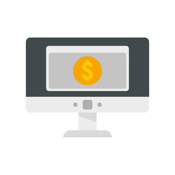 Icono de transferencia de dinero en línea plana vector aislado — Vector de stock