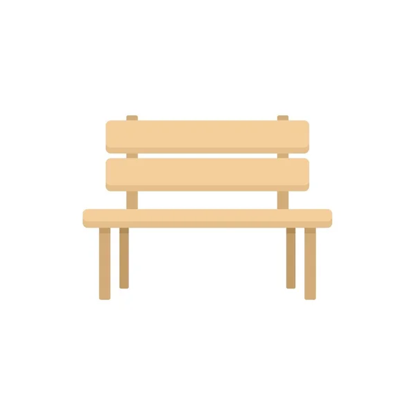 Drewniana ikona ławki ogrodowej płaski izolowany wektor — Wektor stockowy