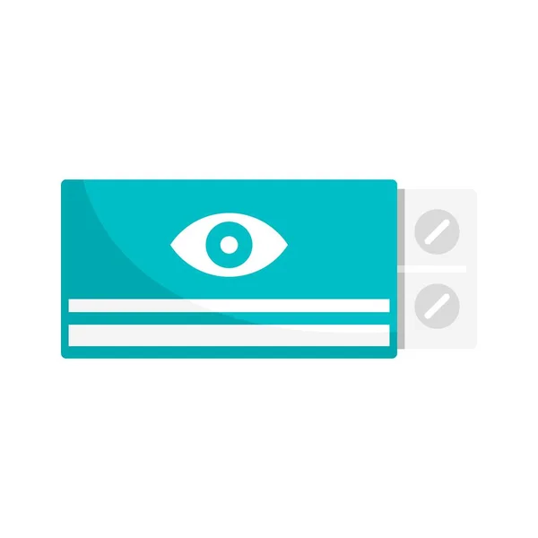Eye care pill icon flat isolated vector — 스톡 벡터