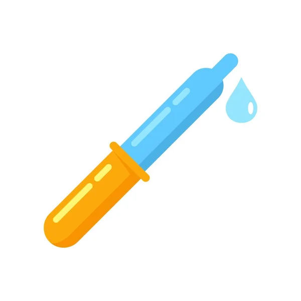 Eye care pipette icon flat isolated vector — Vector de stock