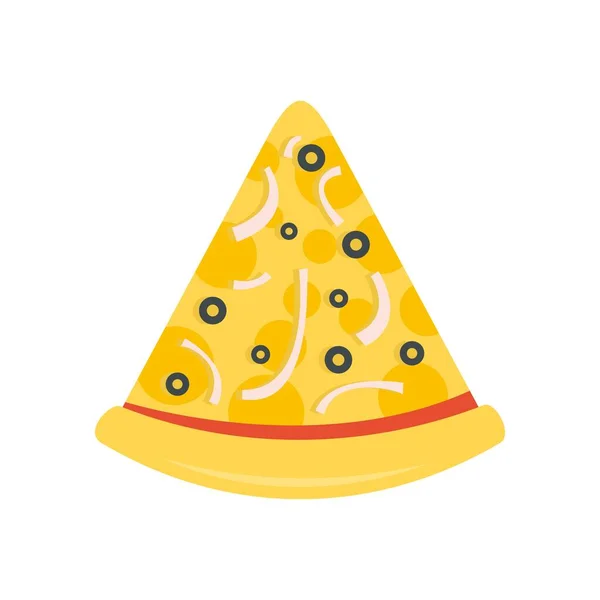 Pizza slice icon flat isolated vector - Stok Vektor