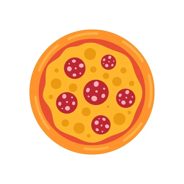 Margarita icône de pizza plat vecteur isolé — Image vectorielle
