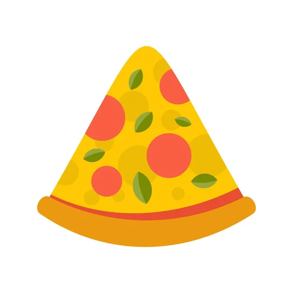 Delicious pizza slice icon flat isolated vector - Stok Vektor