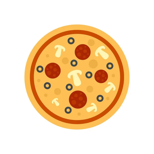 Mushroom sauce pizza icon flat isolated vector — Vetor de Stock