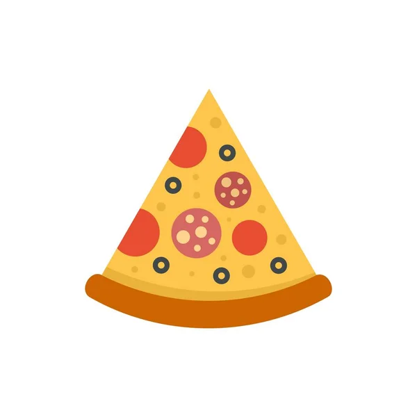 Tasty pizza slice icon flat isolated vector — стоковый вектор