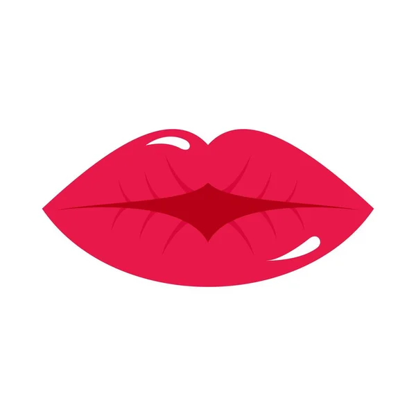 Icône baiser fille plat vecteur isolé — Image vectorielle