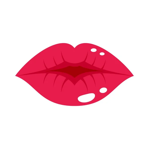 Smile kiss icon flat isolated vector — ストックベクタ