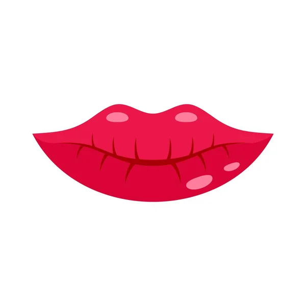 Glamour kiss icon flat isolated vector — Διανυσματικό Αρχείο